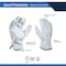 Ge Leather Drivers Gloves, Cow Split Leather, Shirred Elastic Wrist, Keystone Thumb, White, M 1 PR GG308MC - alternate 3